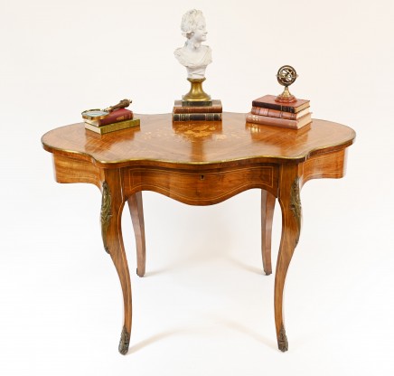 French Desk Empire Centre Table Marquetry Inlay