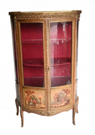 French Display Cabinet Vernis Martin Painted Bijouterie 1900