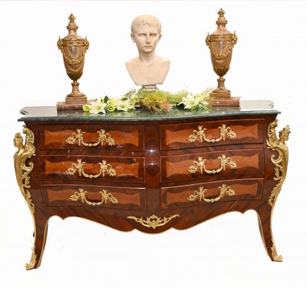 French Empire Bombe Chest Drawers Commode
