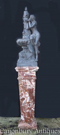 French Marble Pedestal Stand Column Table