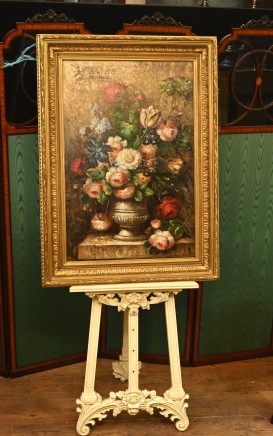 French Oil Painting Impressionist Floral Spray Still Life Art