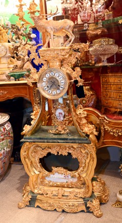 French Ormolu Mantle Clock Stag 4ft 116CM