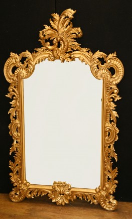 French Rococo Gilt Mirror Glass Pier Mirrors