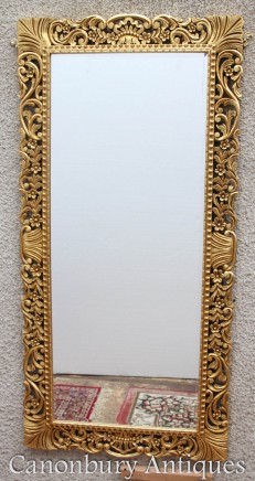 French Rococo Overmantle Mirror - Gorgeous Gilt Pier Mirrors