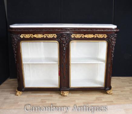 French Rosewood Sideboard Carved Display Cabinet