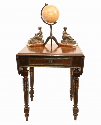 French Side Table Empire Antique Drop Leaf 1860