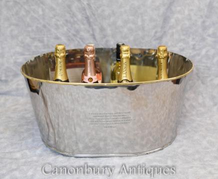 XXL Silver Plated Style Napoleon Lily Bollinger Champagne Ice Bath Bucket Cooler 