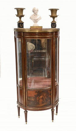 French Vitrine Display Cabinet Painted Vernis Martin 1870