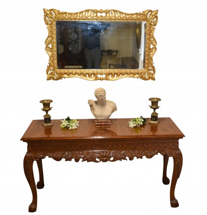 George II Console Table Walnut Hand Carved Hall