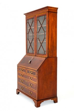 Georgian Bureau Bookcase Period Mahogany Antique 1800