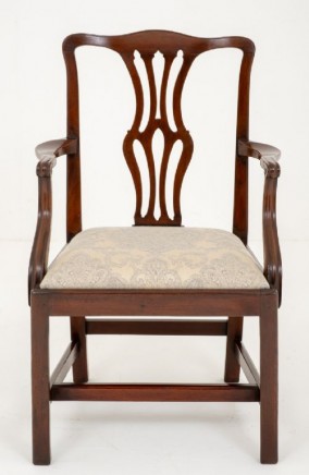Georgian Elbow Chair Mahogany Arm 1860