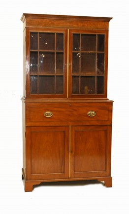 Georgian Secretaire Bookcase Desk Mahogany 1800