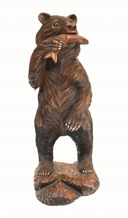 German Black Forest Bear Carving Cub Statue