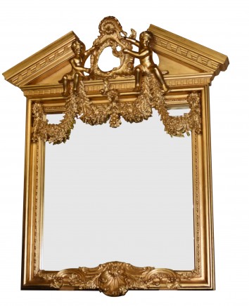Gilt Pier Mirror - English Palladian Cherubs Neo Classical