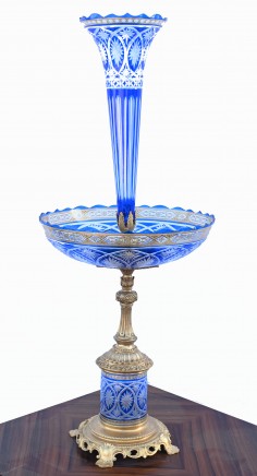Glass Epergne French Empire Dish Urn
