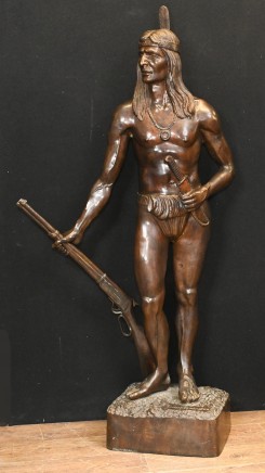 Indian Brave Bronze Statue Frederic Remington 3/4 Lifesize Native American Casting