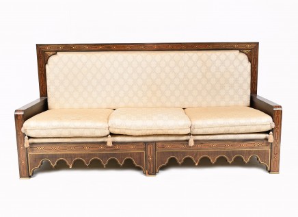 Islamic Settee Couch Boulle Inlay Seat