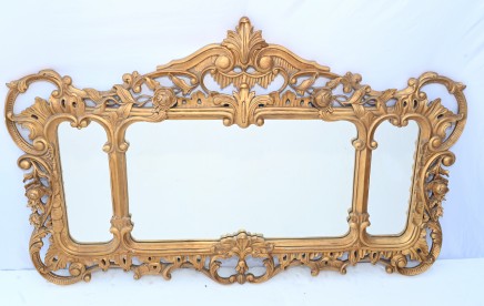 Italian Overmantle Mirror Gilt Rococo Frame Mantle