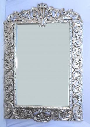 Italian Pier Mirror Rococo Silver Gilt 6 Ft