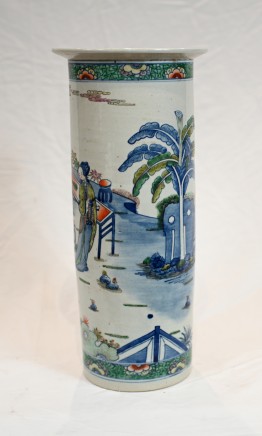 Japanese Porcelain Vase Umbrella Stand Geisha