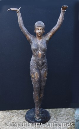 Large Art Deco Bronze Chiparus Statue - Starfish Dancer 5 Ft