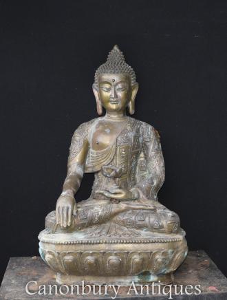Large Bronze Nepalese Buddha Statue Garden Buddhist Art