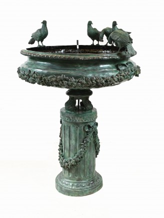 Large Classical Italian Bronze Bird Fountain Statue