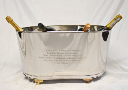 Large Silver Plate Champagne Bucket Wine Cooler Napoleon Bonaparte
