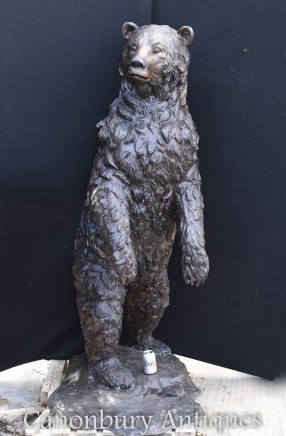Lifesize Bronze American Bear Statue - Brown Bears Casting