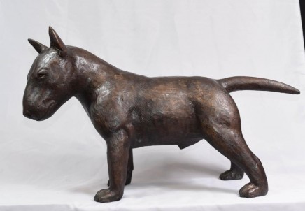 Lifesize English Bronze Bull Terrier Dog Statue Casting