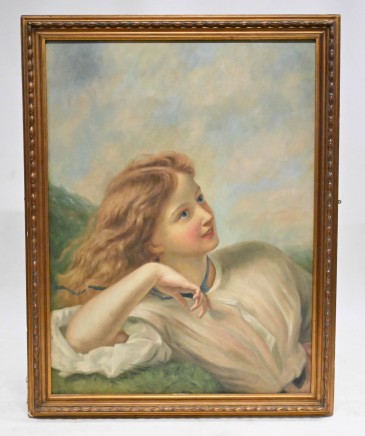 Oil Painting Portrait Edwardian Girl - English Art