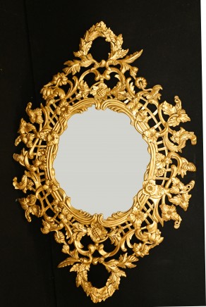 Oval Italian Gilt Mirror Rococo Frame Glass Mirrors