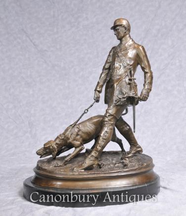 PJ Mene Blood Hound Hunter Statue Casting Man Dog