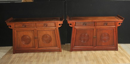 Pair Antique Chinese Tables - Mahogany Sideboards Console Tables Cabinet