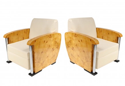 Pair Art Deco Club Chairs - Vintage Interiors