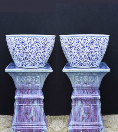 Pair Chinese Ming Porcelain Planters - Ming Pots