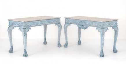 Pair Chippendale Painted Console Tables Hall Interiors