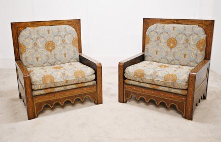 Pair Damascan Arm Chairs Arabic Interiors