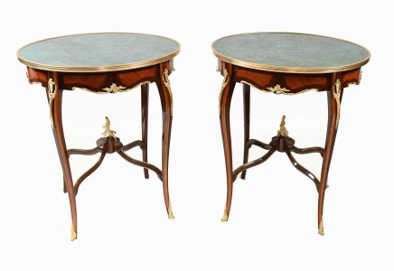 Pair Empire Cocktail Tables Side French Occasional Table