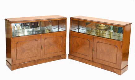 Pair Epstein Art Deco Cabinets Walnut 1930 Sideboards