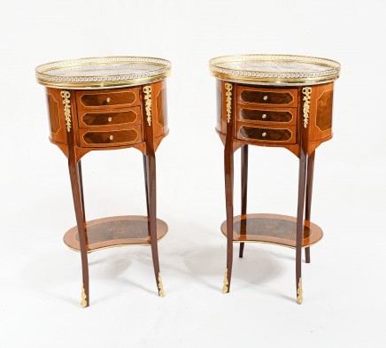 Pair French Bedside Cabinets Empire Nightstands