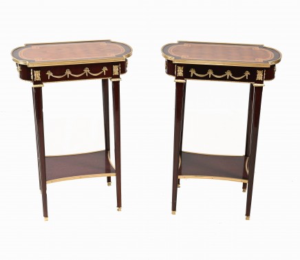 Pair French Occasional Tables Side Empire Ormolu