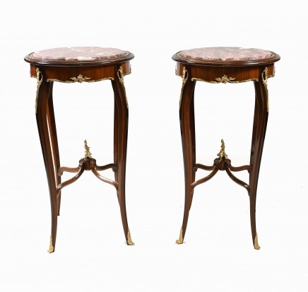 Pair French Pedestal Stands Empire Cabriolet Legs