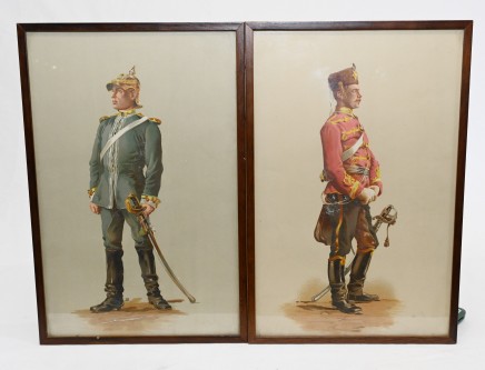 Pair French Prints Foot Soldier