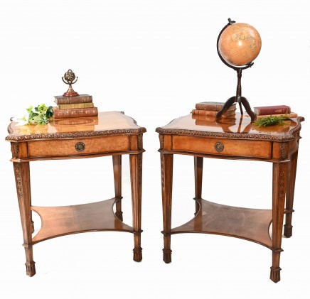 Pair George II Satinwood Side Tables Occasional Cocktail Sofa Table