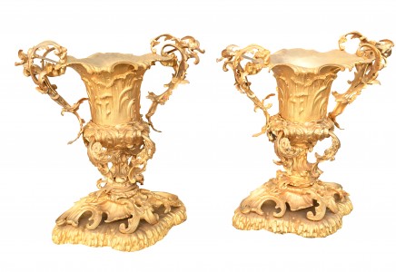 Pair Gilt Rococo Urns French Gilt Tureens Louis Rocaille