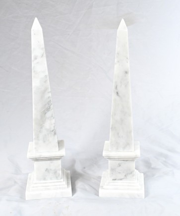 Pair Marble Columns Italian Obelisks Grant Tour Interiors