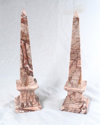 Pair Marble Obelisks Grand Tour Italian Decorative