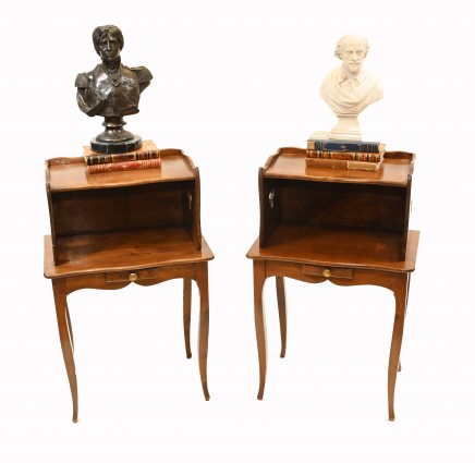 Pair Victorian Bedside Chests Mahogany Nightstands