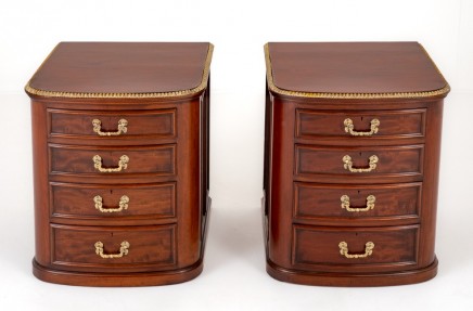 Pair Victorian Chests Drawers Bedside Cabinets NIghtstands 1860